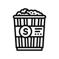 classic salt popcorn food line icon vector illustration