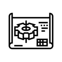 engineering drawing manufacturing engineer line icon vector illustration