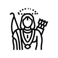 ayyappan god indian line icon vector illustration