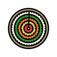 feng shui compass taoism color icon vector illustration