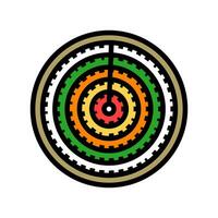 feng shui compass taoism color icon vector illustration