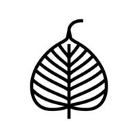 bodhi leaf buddhism line icon vector illustration