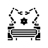 industrial automatización mecánico ingeniero glifo icono vector ilustración