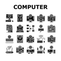 repair computer pc service icons set vector