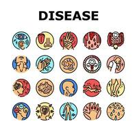 disease medical health icons set vector