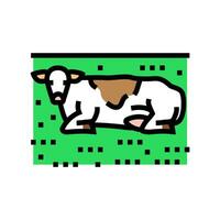 cow lying down color icon vector illustration