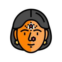 bindi forehead decoration color icon vector illustration