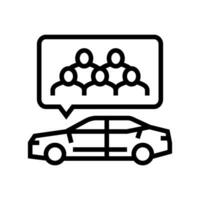 carpooling environmental line icon vector illustration