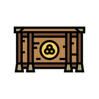 saisen monetary offering shintoism color icon vector illustration