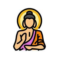 buddha god indian color icon vector illustration