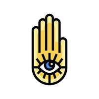 hamsa mano judío color icono vector ilustración