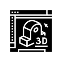 3d modeling architectural drafter glyph icon vector illustration