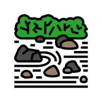 zen garden buddhism color icon vector illustration