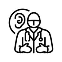 audiologist doctor line icon vector illustration