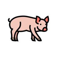 cute piglet pig farm color icon vector illustration