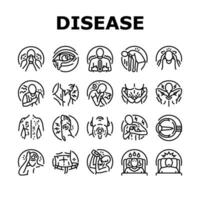 disease health heart icons set vector