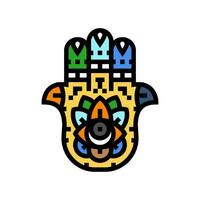 hamsa mano islam musulmán color icono vector ilustración