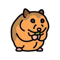 hamster with food pet color icon vector illustration