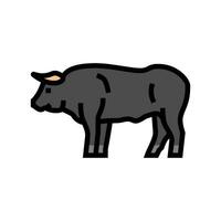 bull standing animal color icon vector illustration