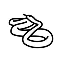 negro tipo de serpiente venenosa animal serpiente línea icono vector ilustración