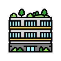 verde edificio ambiental color icono vector ilustración