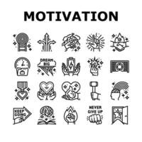 motivation succes challenge icons set vector