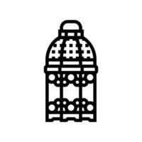 islamic lantern fanous line icon vector illustration