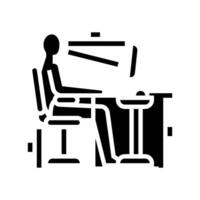 ergonomía principios mecánico ingeniero glifo icono vector ilustración