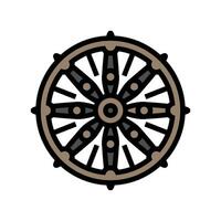 dharma wheel dharmachakra color icon vector illustration