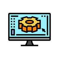 digital manufacturing engineer color icon vector illustration