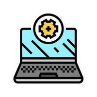 laptop maintenance repair computer color icon vector illustration