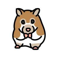 cute hamster sitting pet color icon vector illustration