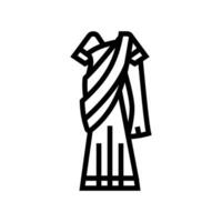 sari traditional clothing line icon vector illustration