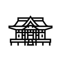 shinto shrine building shintoism line icon vector illustration