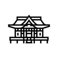 shinto shrine building shintoism line icon vector illustration