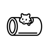 hamster in tunnel pet line icon vector illustration