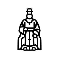 daoist deity taoism line icon vector illustration