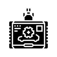 diagnostic computer car mechanic glyph icon vector illustration