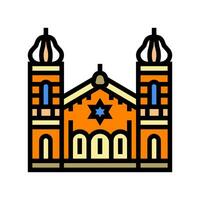synagogue building jewish color icon vector illustration