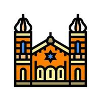 synagogue building jewish color icon vector illustration