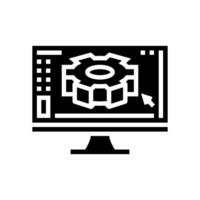 digital manufacturing engineer glyph icon vector illustration