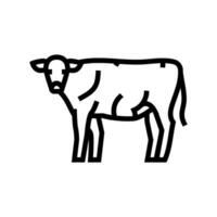 vaca en pie línea icono vector ilustración
