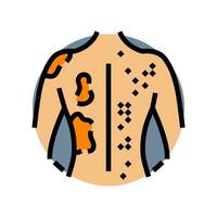 erupción piel lesiones enfermedad síntoma color icono vector ilustración