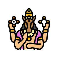 hayagreeva god indian color icon vector illustration