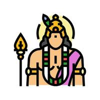 kartikeya Dios indio color icono vector ilustración