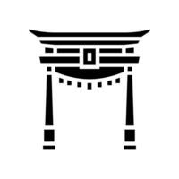 torii gate shintoism glyph icon vector illustration