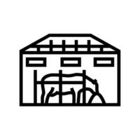 cow barn line icon vector illustration