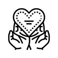 gratitude heart succes challenge line icon vector illustration