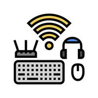 wireless setup repair computer color icon vector illustration