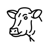 head cow animal line icon vector illustration